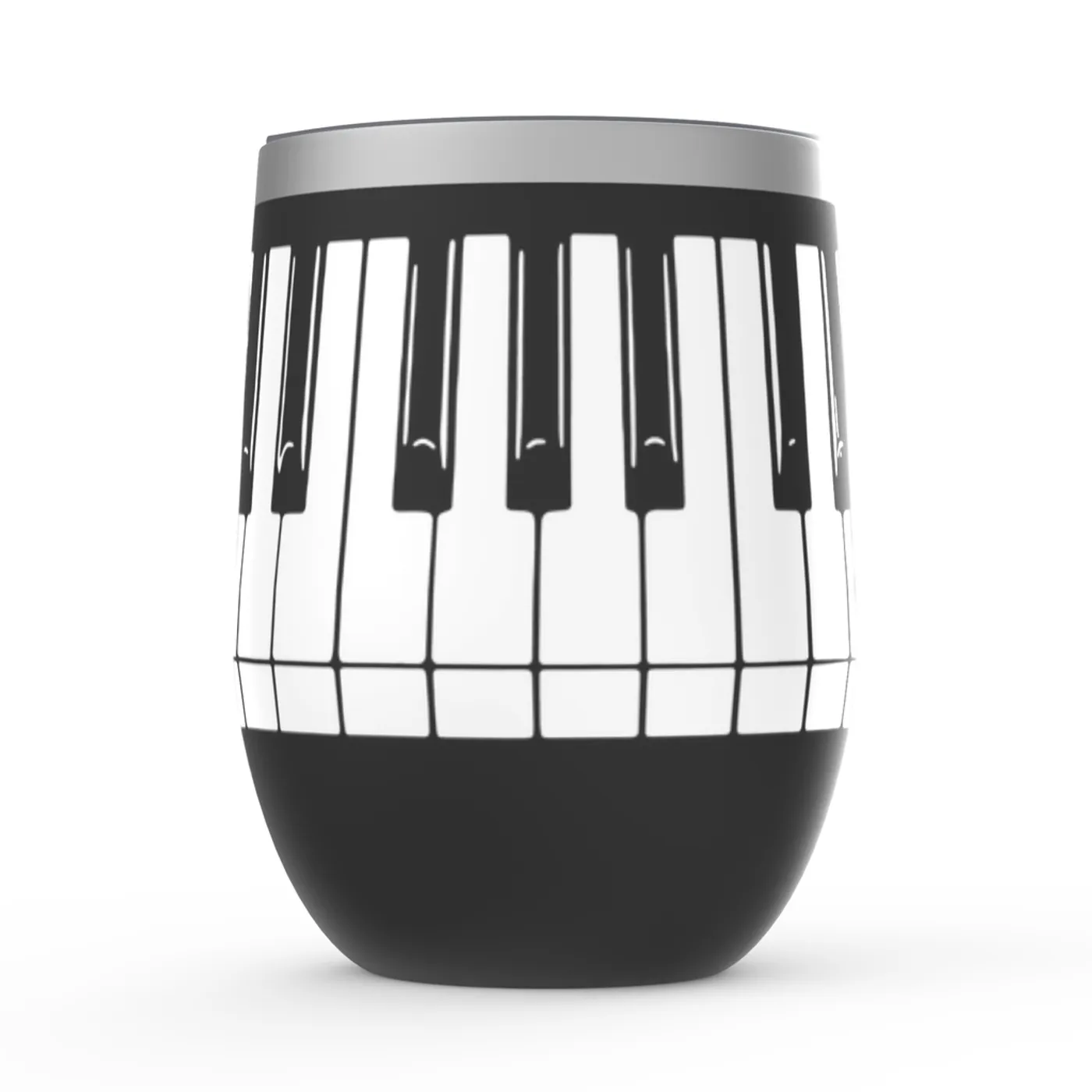 Merchbar Music Life Wine Tumbler | Piano Keys Merchbar Music Life Stemless Wine Tumbler