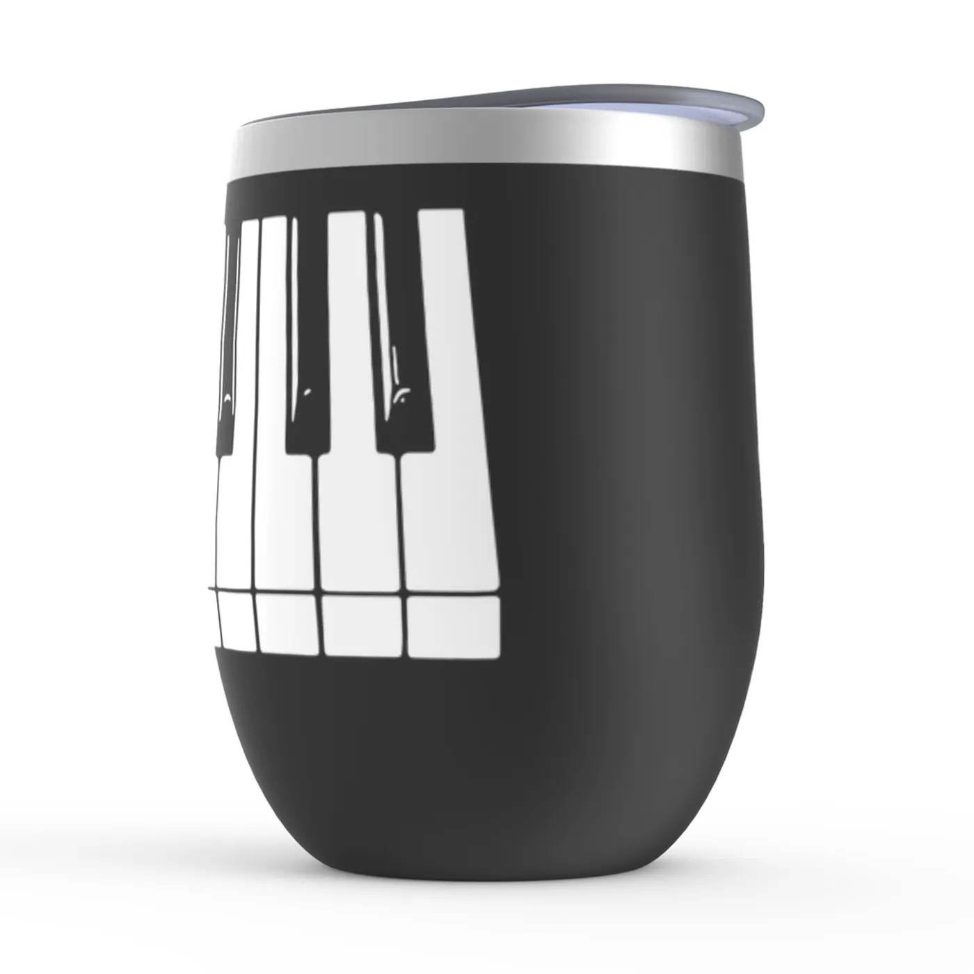 Merchbar Music Life Wine Tumbler | Piano Keys Merchbar Music Life Stemless Wine Tumbler