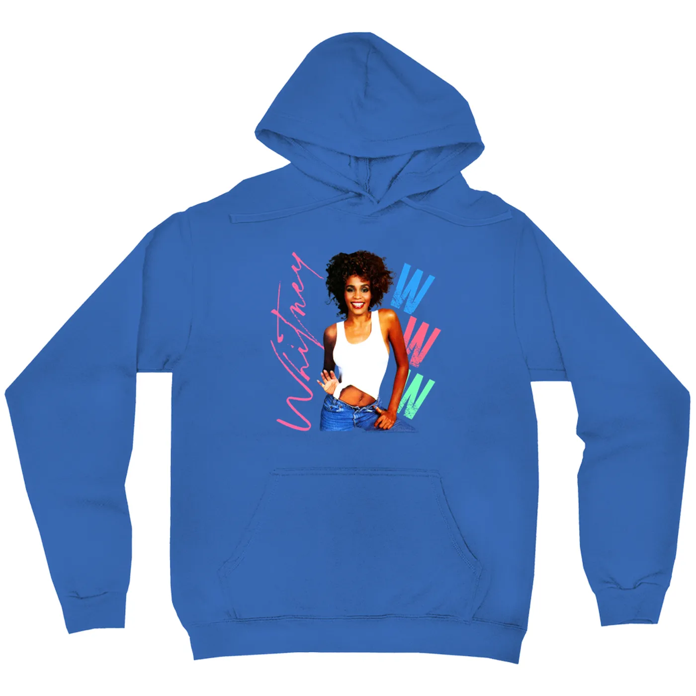 Whitney Houston Hoodie | Whitney Pastel W Design Whitney Houston Hoodie