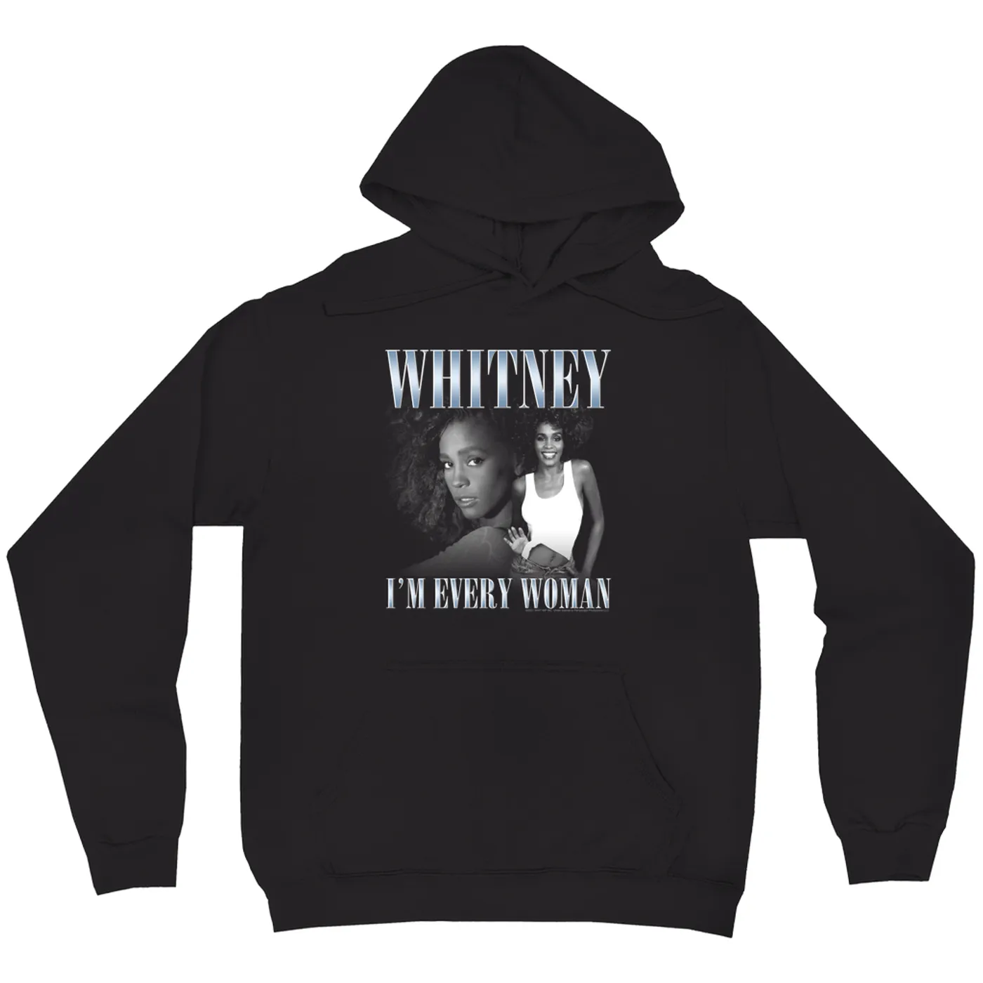 Whitney Houston Hoodie | I'm Every Woman Black And White Photo Collage Design Whitney Houston Hoodie