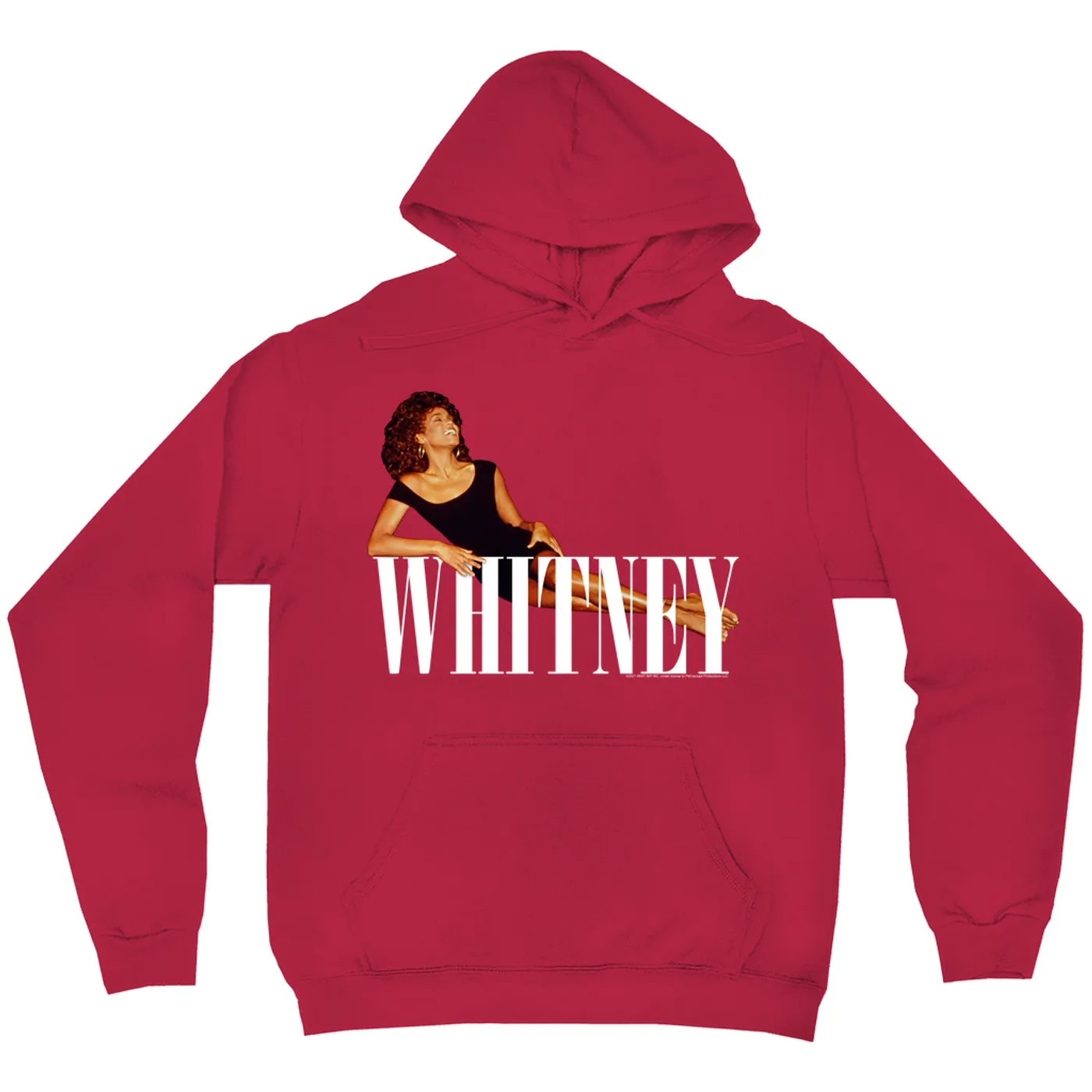 Whitney Houston Hoodie | Whitney Laying On Logo White Whitney Houston Hoodie