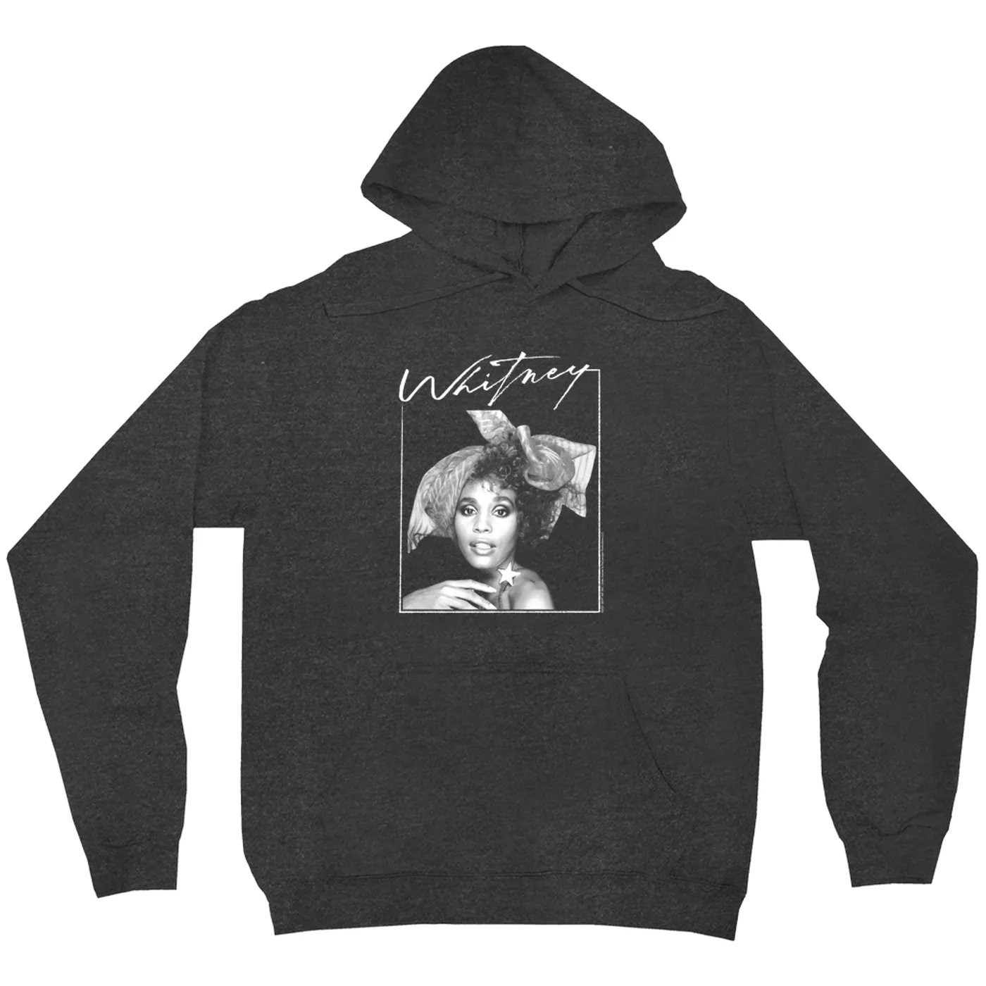 Whitney Houston Hoodie | 1987 Whitney Signature And White Photo Image Whitney Houston Hoodie (Merchbar Exclusive)