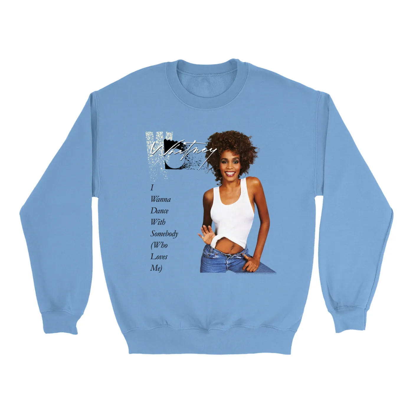 Whitney Houston Bright Colored Sweatshirt | I Wanna Dance With Somebody Album Cover Whitney Houston Sweatshirt