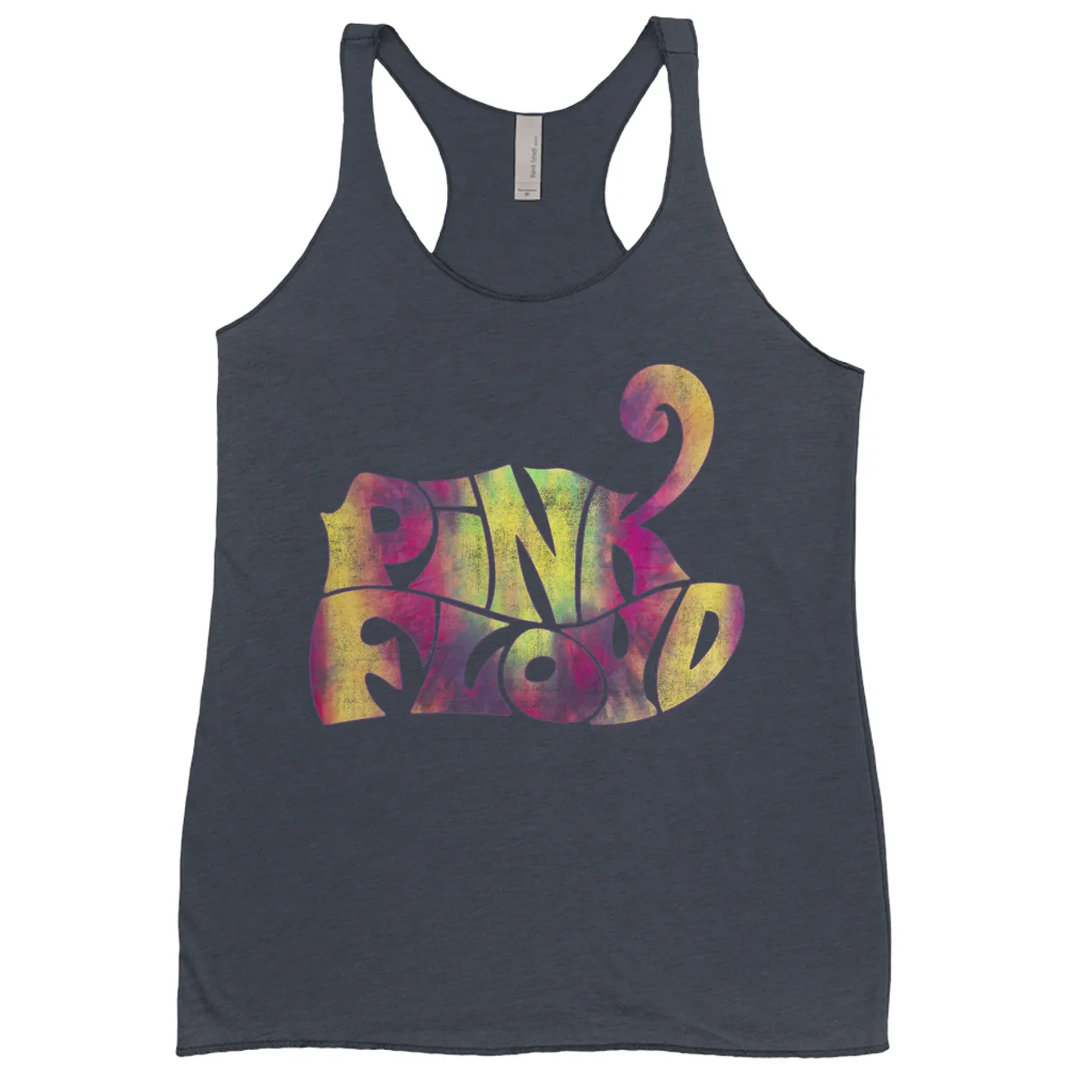 Pink Floyd Bold Colored Racerback Tank | Tie Dye Groovy Logo Distressed Pink Floyd Shirt (Merchbar Exclusive)