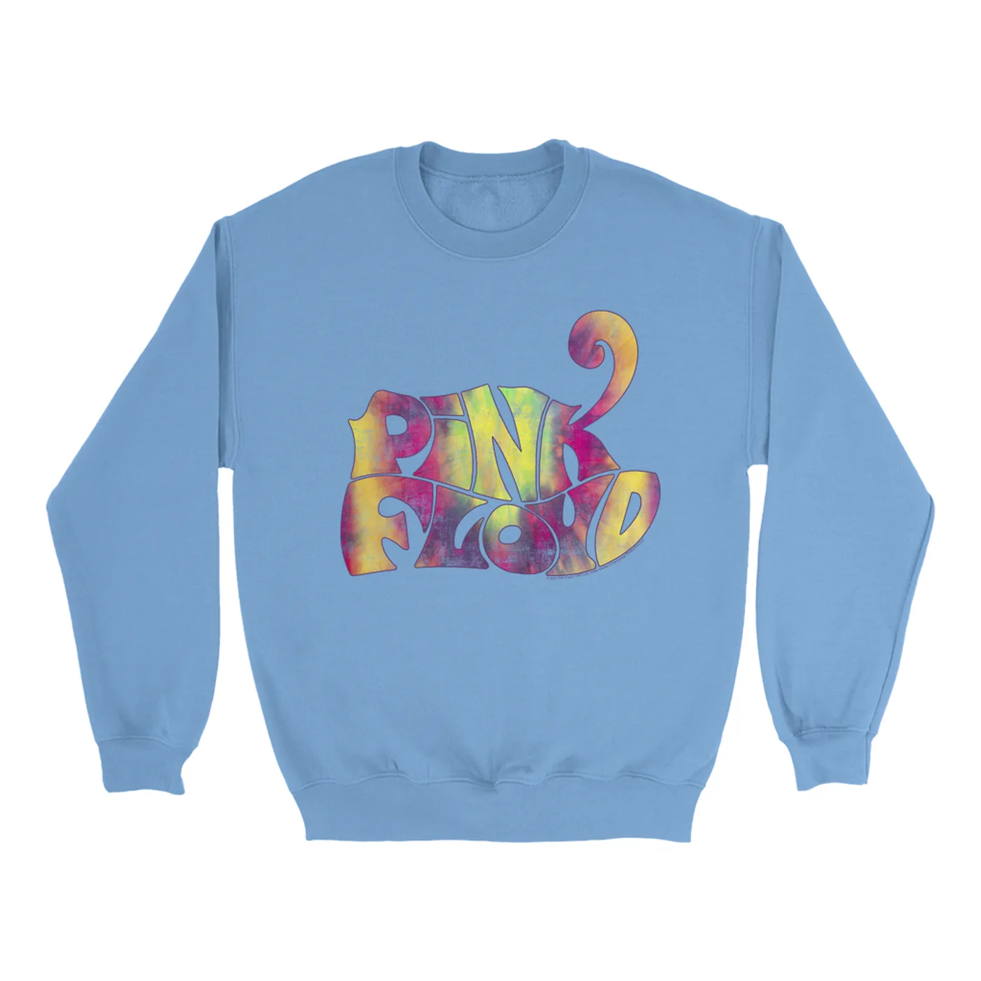 Pink Floyd Bright Colored Sweatshirt | Tie Dye Groovy Logo Distressed Pink Floyd Sweatshirt (Merchbar Exclusive)