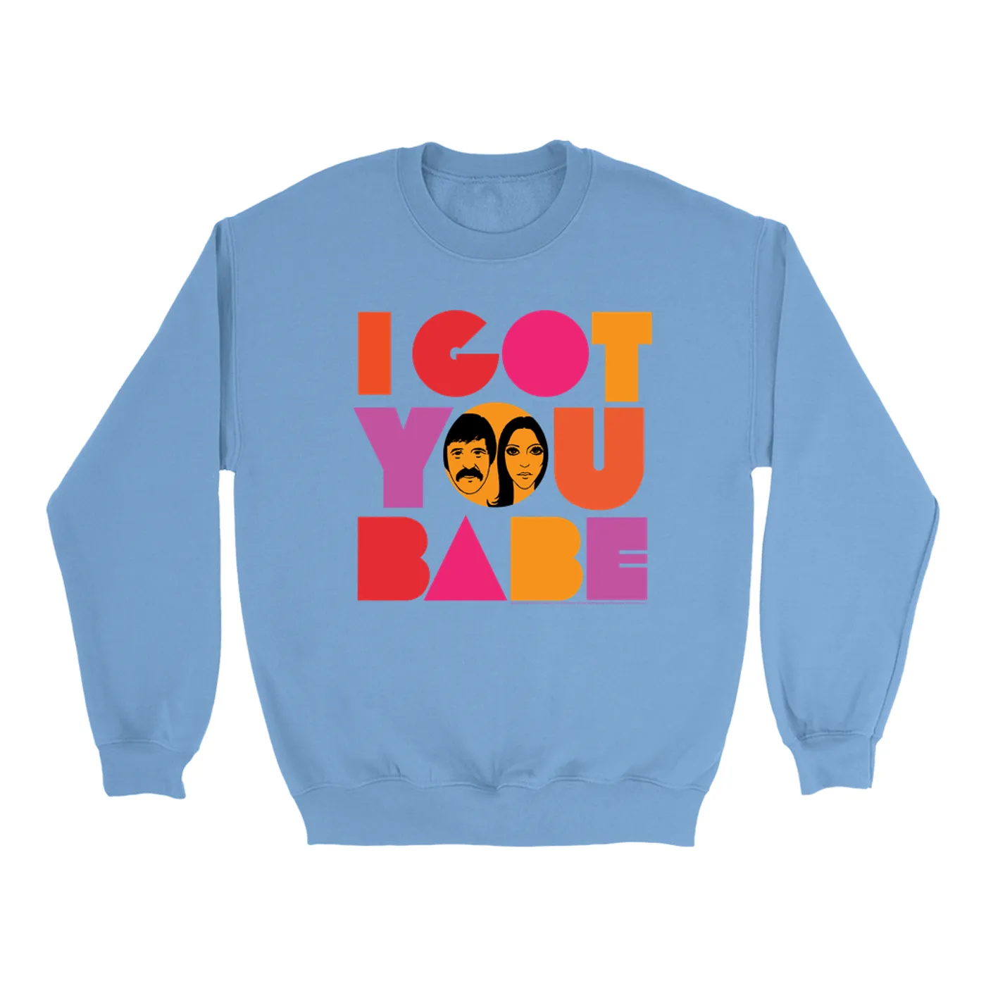 Sonny & Cher Bright Colored Sweatshirt | I Got You Babe Bright Logo Image Sonny and Cher Sweatshirt