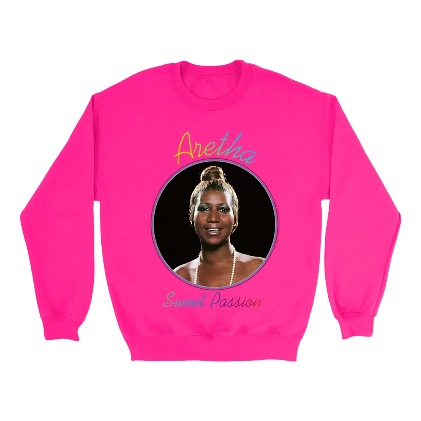 Aretha Franklin Bright Colored Sweatshirt | Sweet Passion Album Design Aretha Franklin Sweatshirt (Merchbar Exclusive)