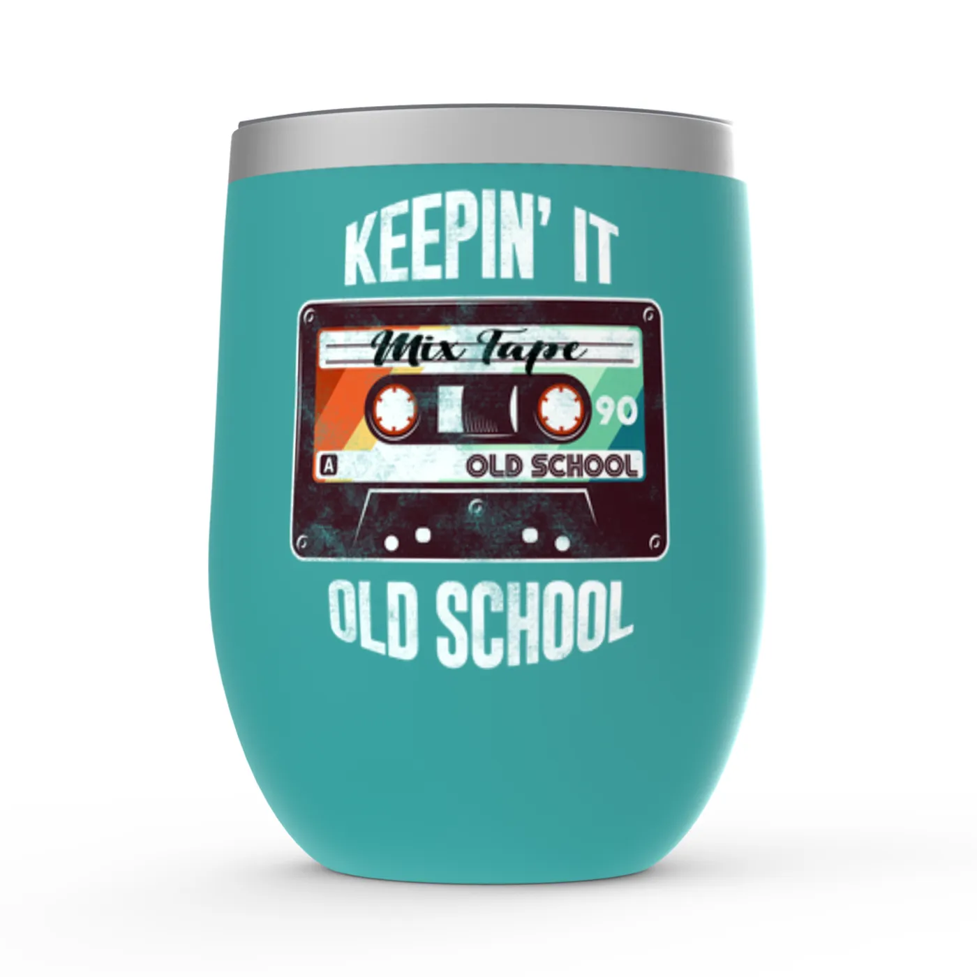 Merchbar Music Life Wine Tumbler | Keepin' It Old School Merchbar Music Life Stemless Wine