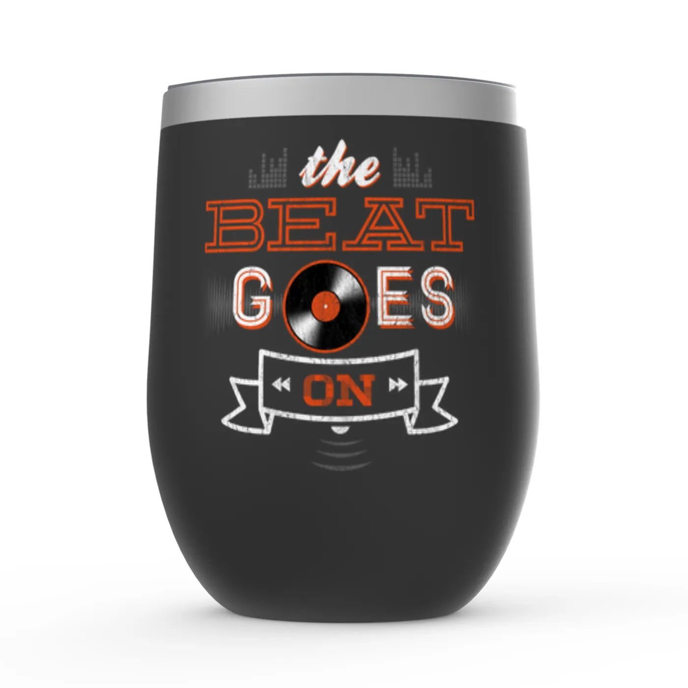 Merchbar Music Life Wine Tumbler | The Beat Goes On Merchbar Music Life Stemless Wine