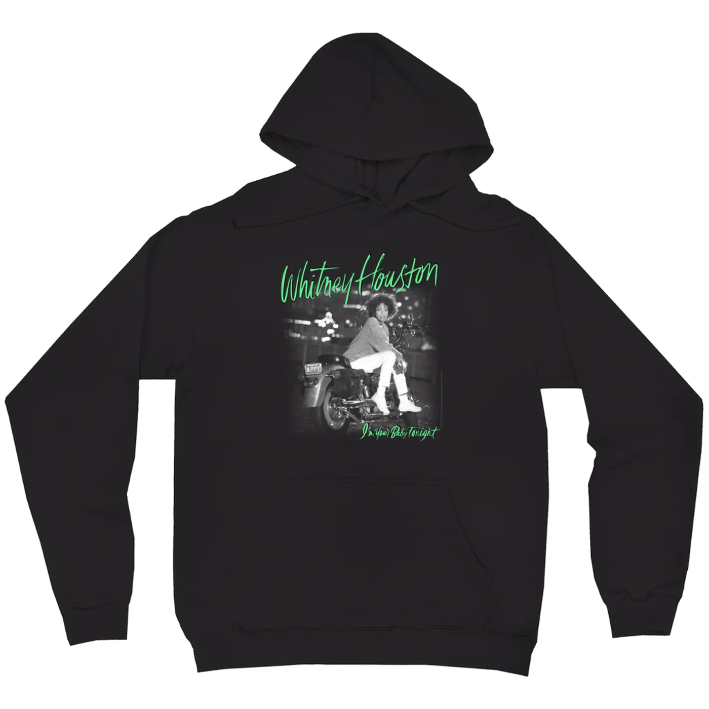 Whitney Houston Hoodie | I'm Your Baby Tonight Album Cover Green Design Whitney Houston Hoodie