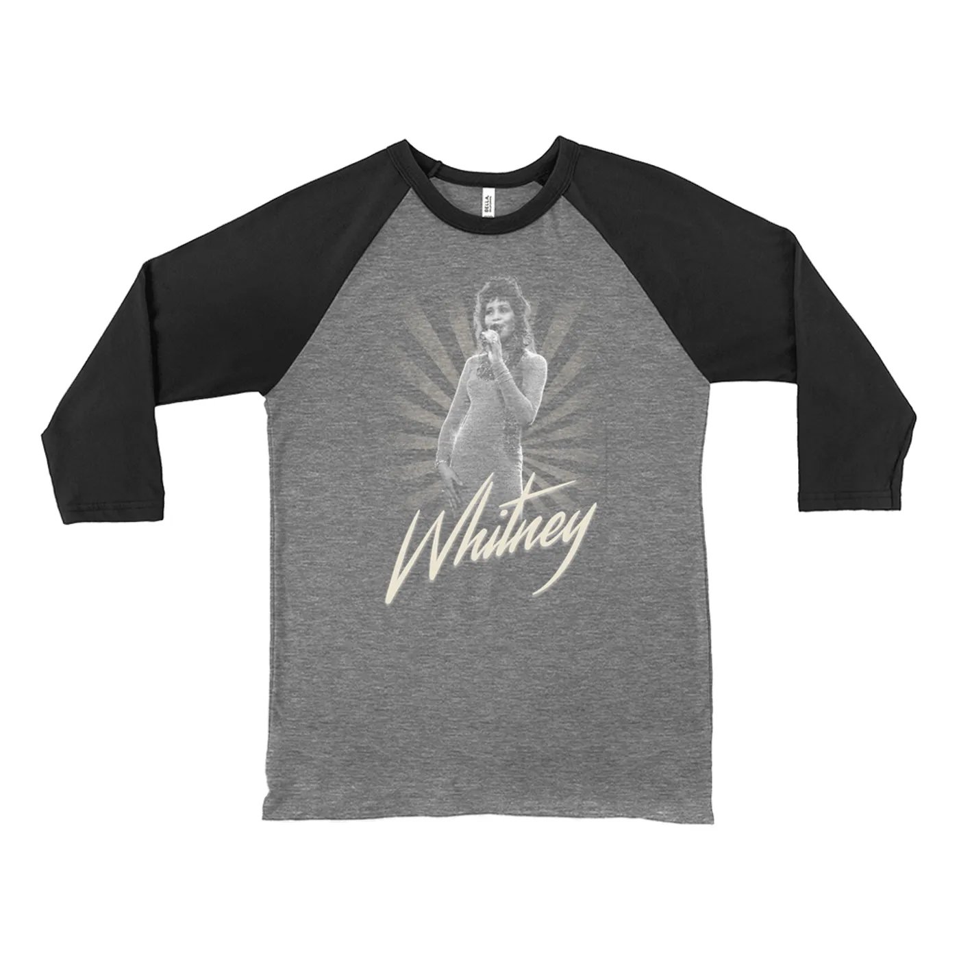 Whitney Houston 3/4 Sleeve Baseball Tee | Whitney Live Concert Shot By Patrick Harbron Whitney Houston Shirt (Merchbar Exclusive)