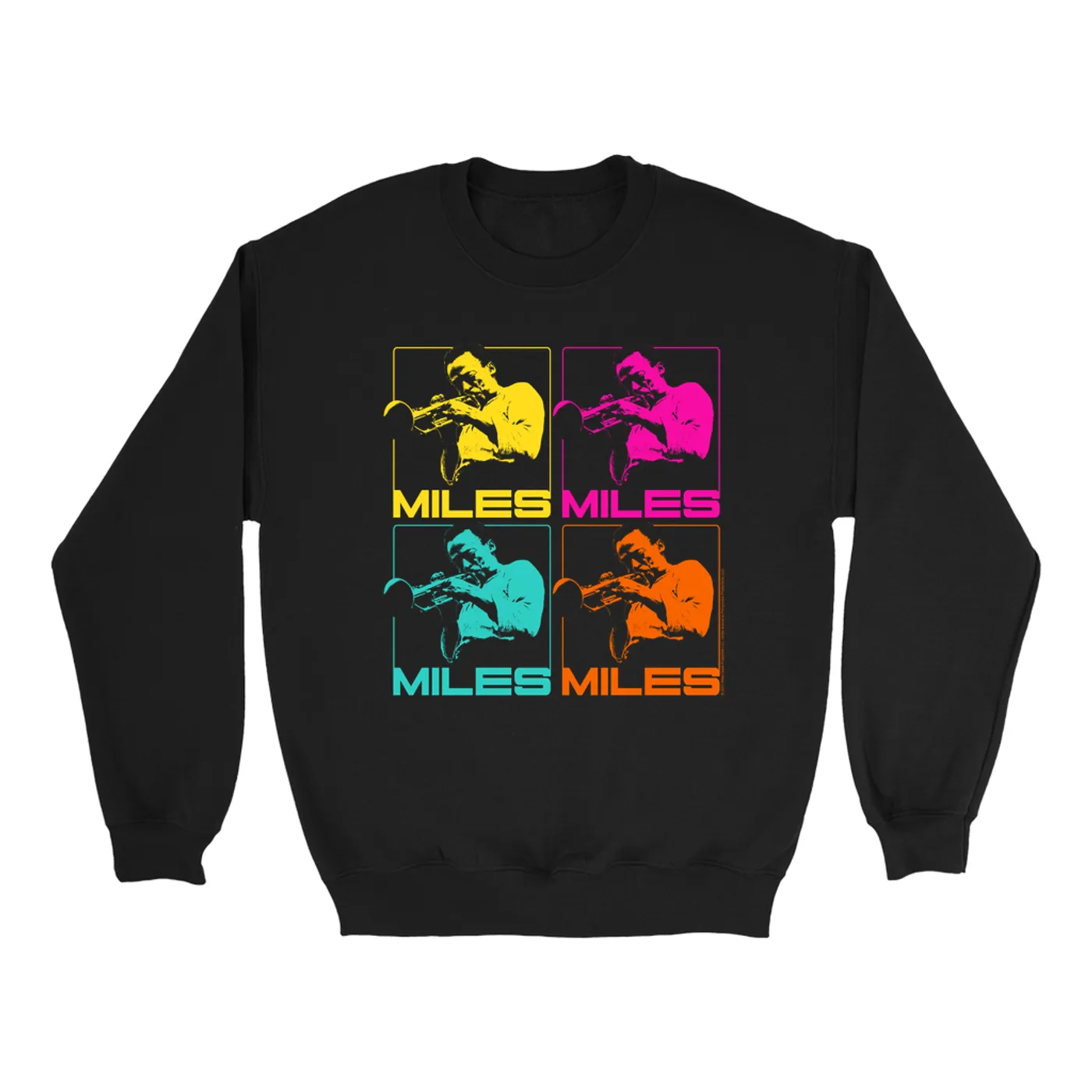 Miles Davis Sweatshirt | Miles Playing Trumpet Pop Art Design Miles Davis Sweatshirt (Merchbar Exclusive)
