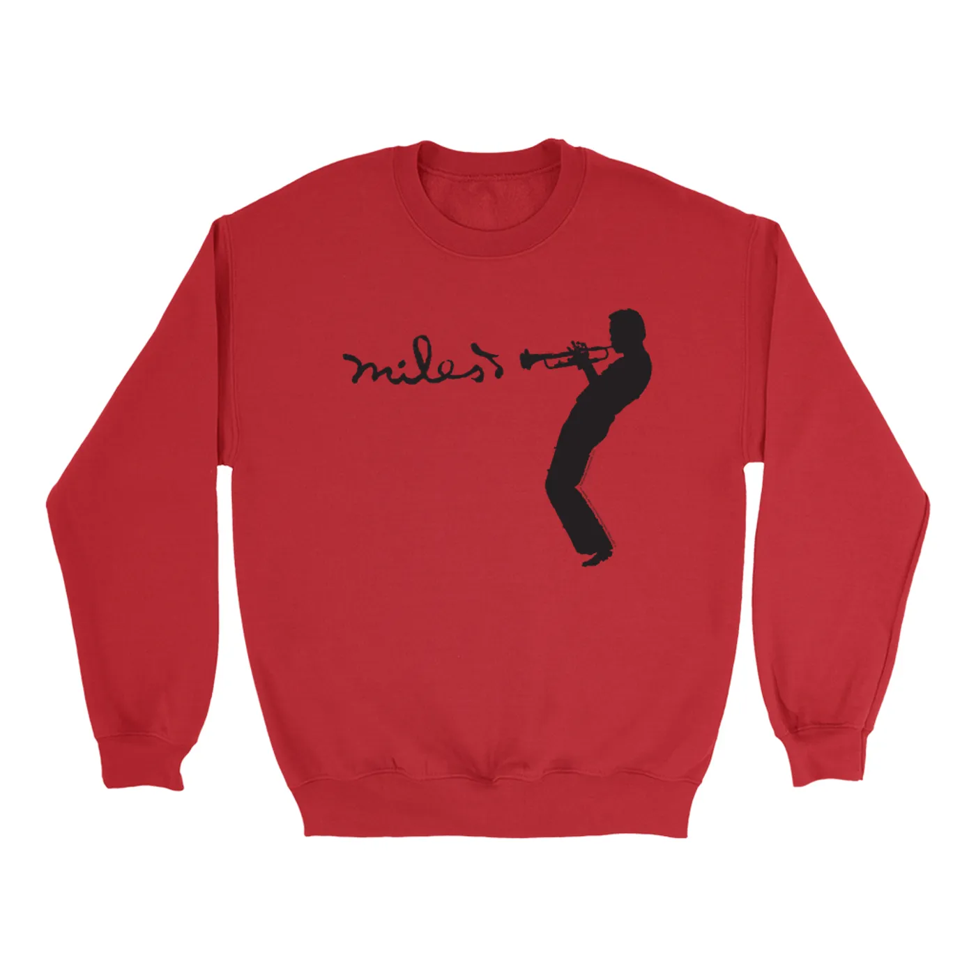 Miles Davis Sweatshirt | Miles Playing Trumpet Logo Miles Davis Sweatshirt