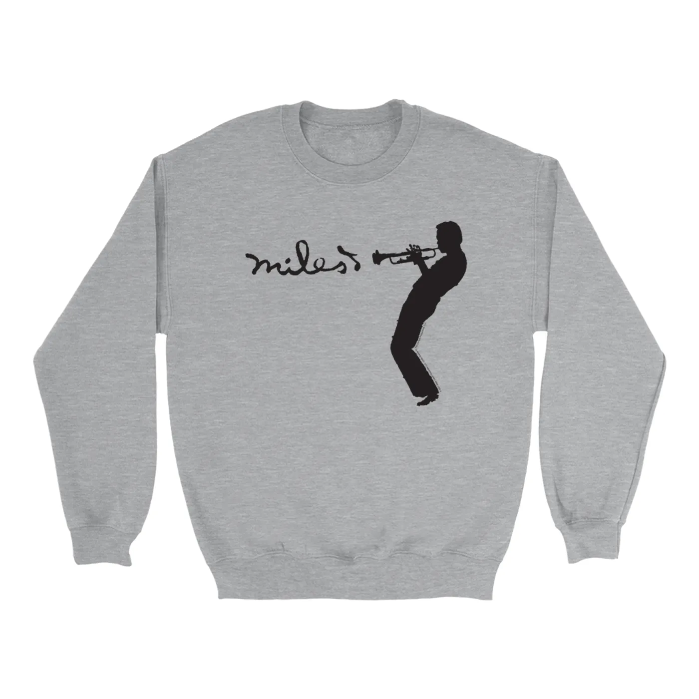 Miles Davis Sweatshirt | Miles Playing Trumpet Logo Miles Davis Sweatshirt
