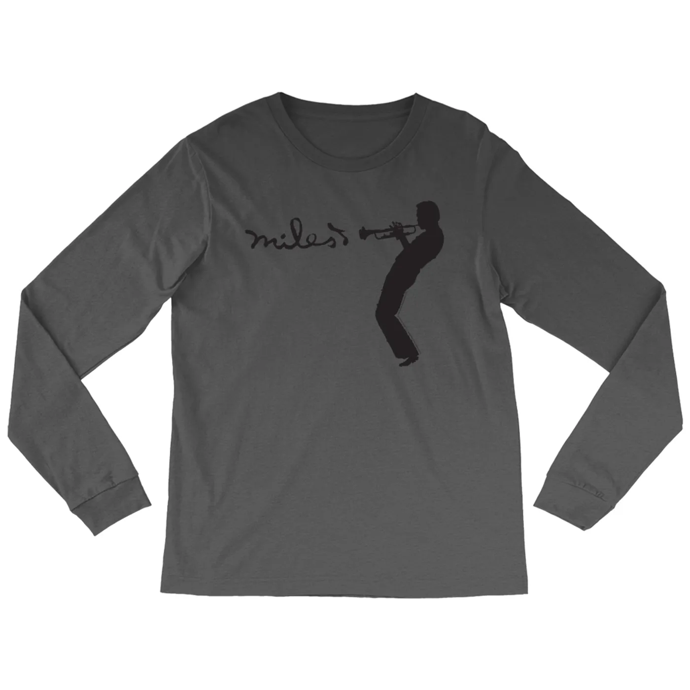 Miles Davis Long Sleeve Shirt | Miles Playing Trumpet Logo Miles Davis Shirt