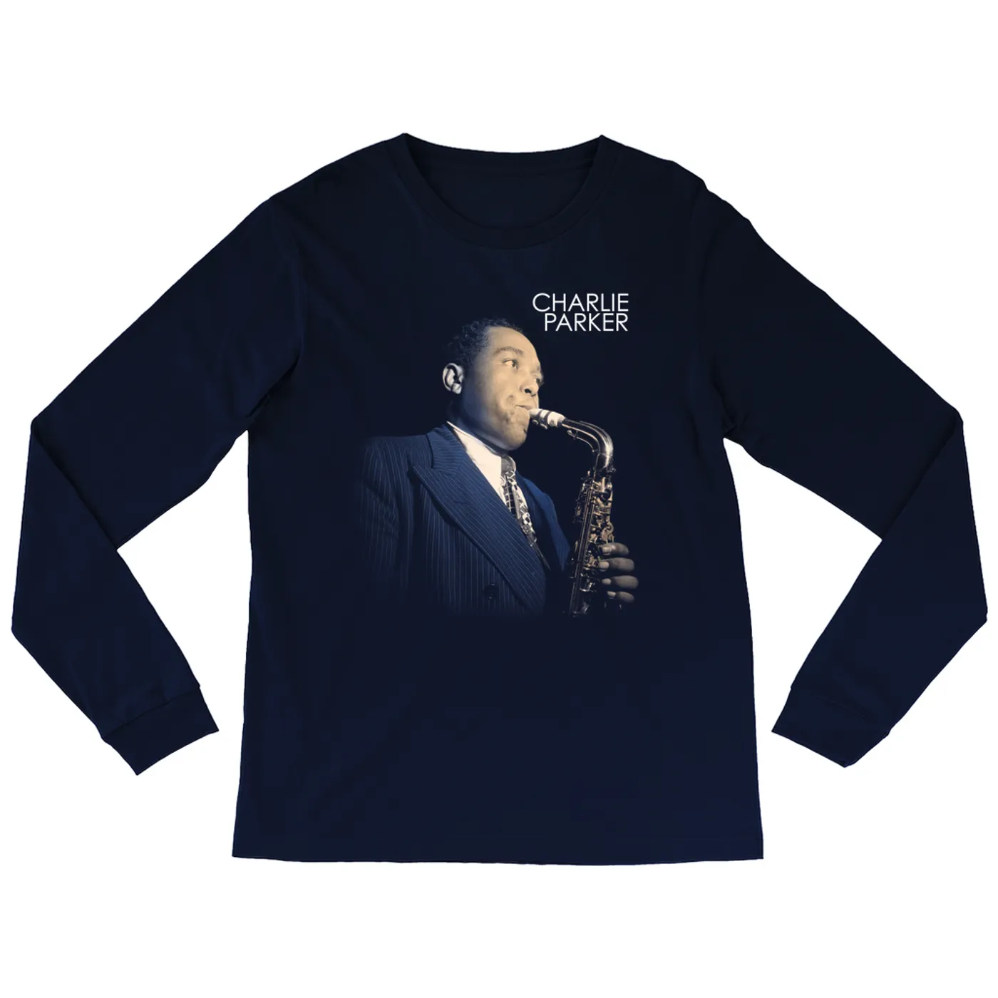 Charlie Parker Long Sleeve Shirt | Charlie Parker Trumpet Glow Design Charlie Parker Shirt