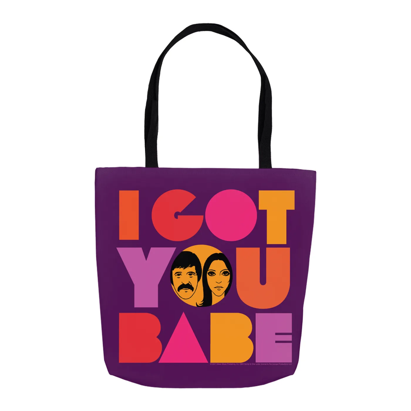 Sonny & Cher Tote Bag | I Got You Babe Bright Logo Image Sonny and Cher Bag (Merchbar Exclusive)
