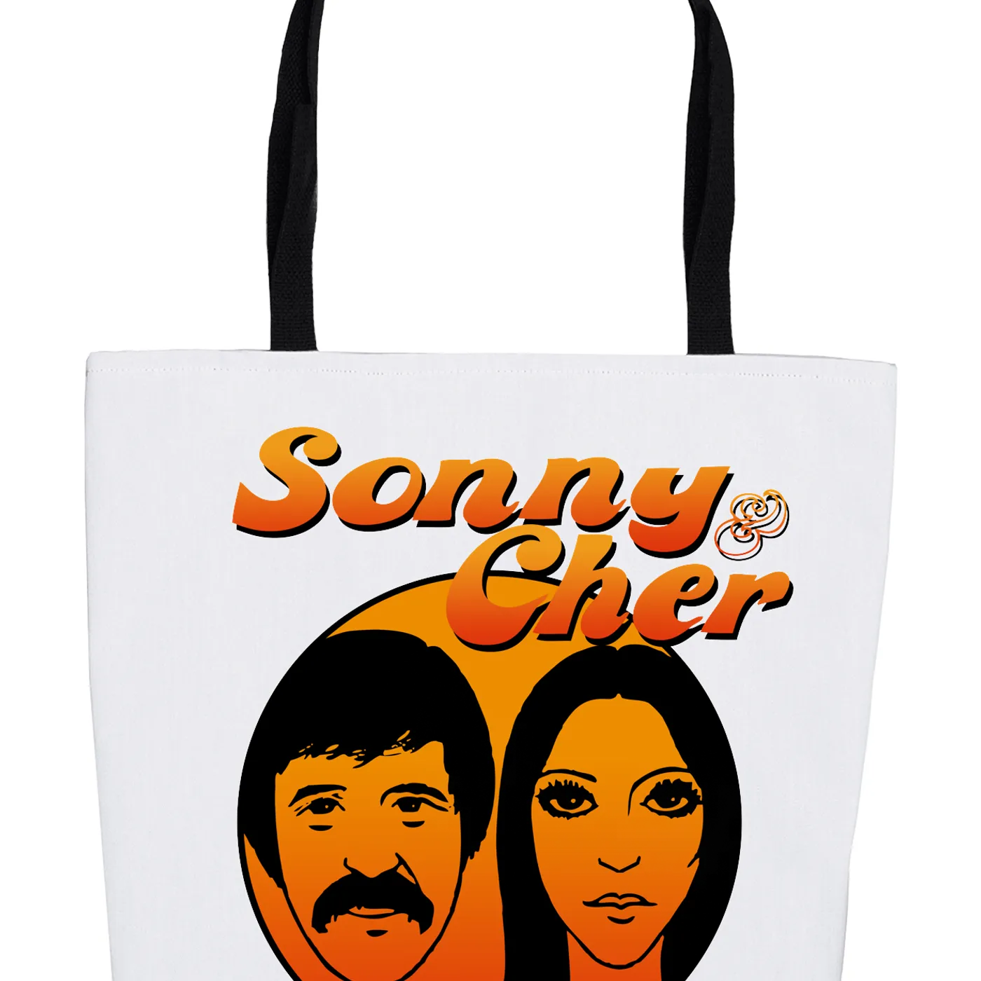 Sonny & Cher Tote Bag | Comedy Hour Illustration And Logo Ombre Sonny and Cher Bag (Merchbar Exclusive)