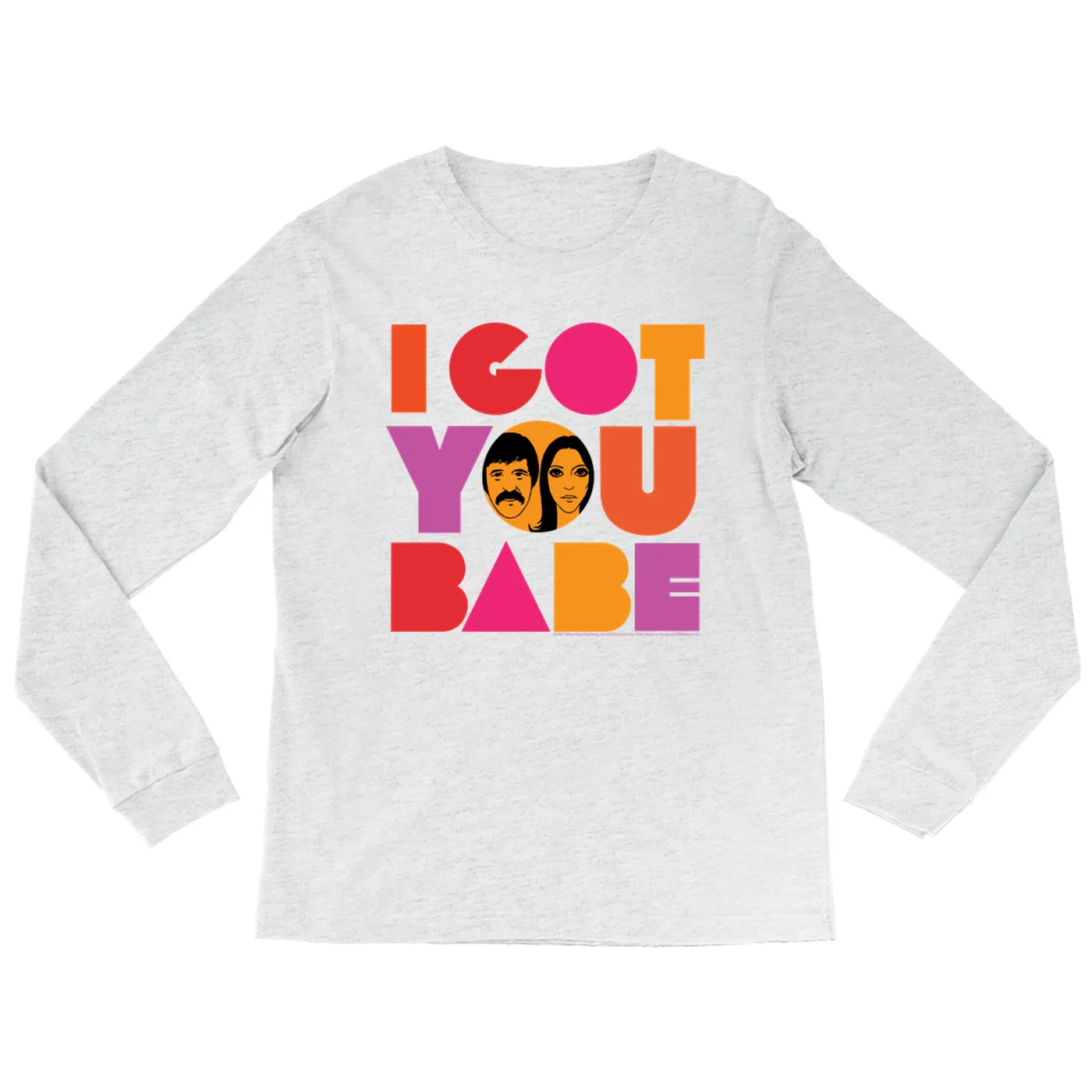 Sonny & Cher Heather Long Sleeve Shirt | I Got You Babe Bright Logo Image Sonny and Cher Shirt