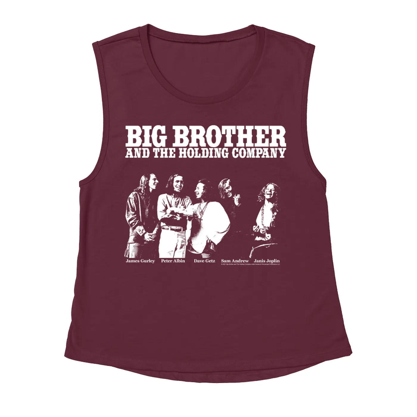 Big Brother & The Holding Company Big Brother and The Holding Co. Ladies' Muscle Tank Top | Featuring Janis Joplin Black and White Photo Big Brother and The Holding Co. Shirt (Merchbar Exclusive)