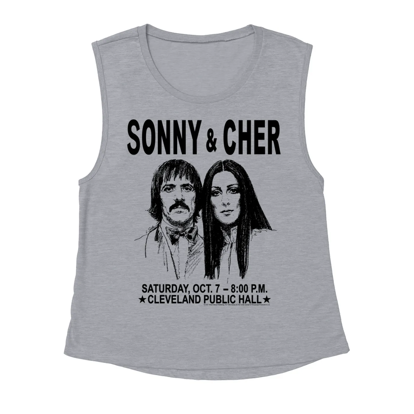 Sonny & Cher Ladies' Muscle Tank Top | Cleaveland Hall Concert Poster Sonny and Cher Shirt