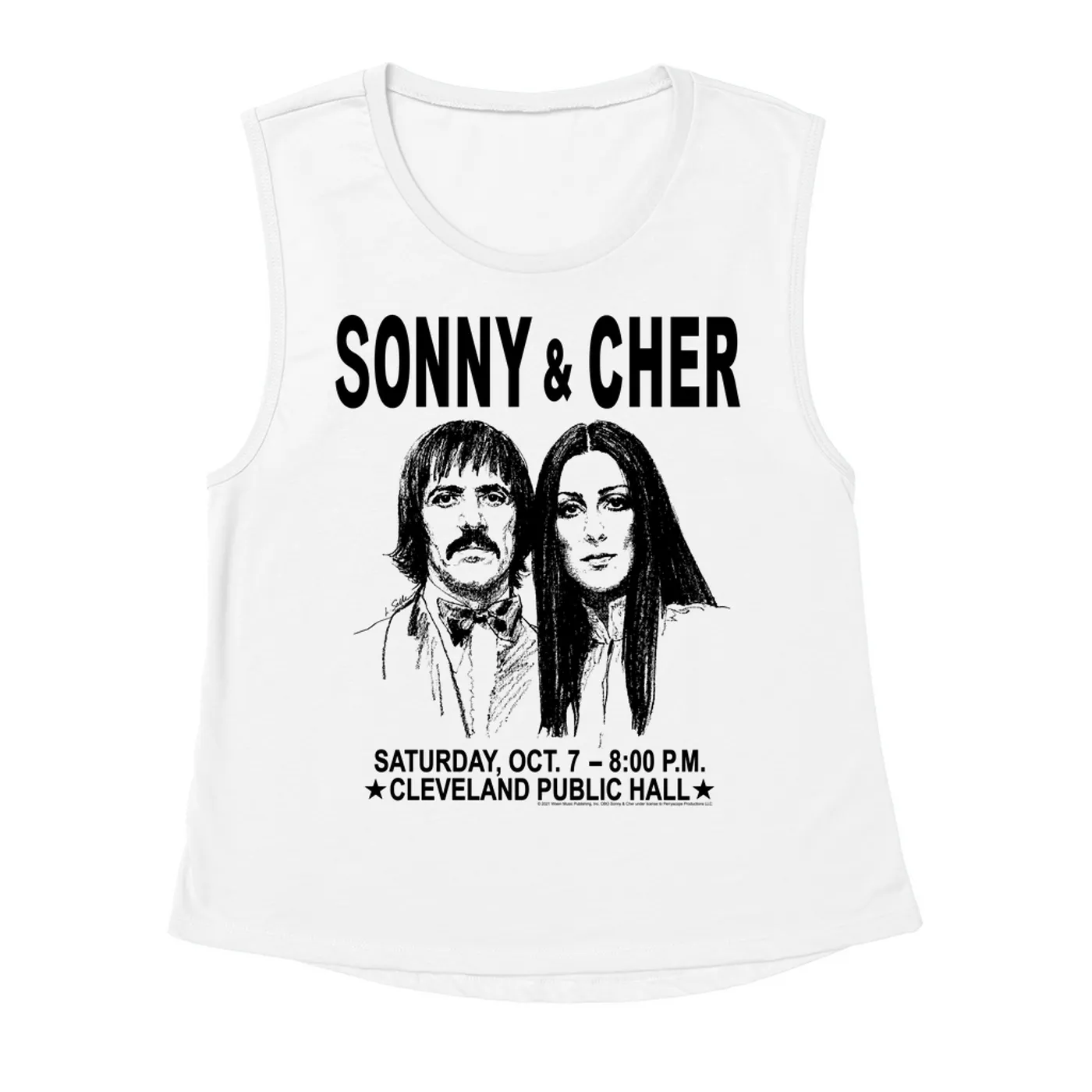 Sonny & Cher Ladies' Muscle Tank Top | Cleaveland Hall Concert Poster Sonny and Cher Shirt