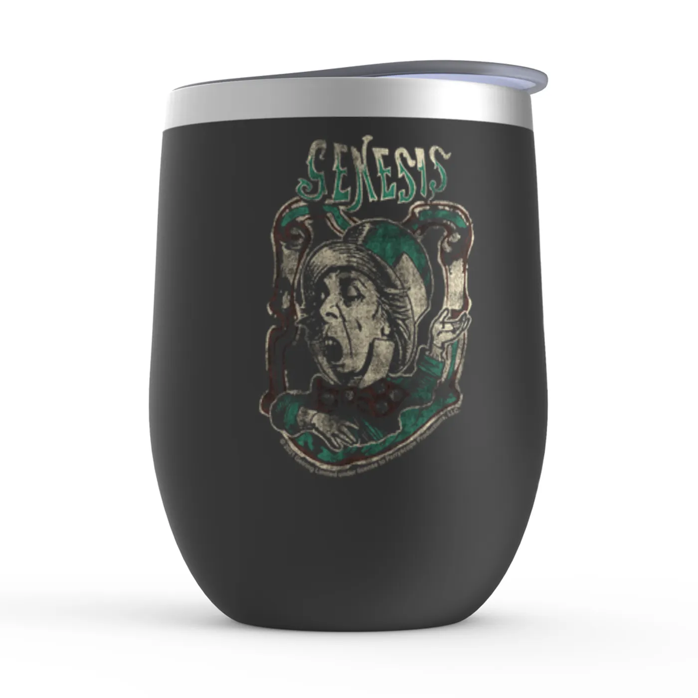 Genesis Wine Tumbler | Genesis And The Mad Hatter Distressed Genesis Stemless Wine Tumbler (Merchbar Exclusive)