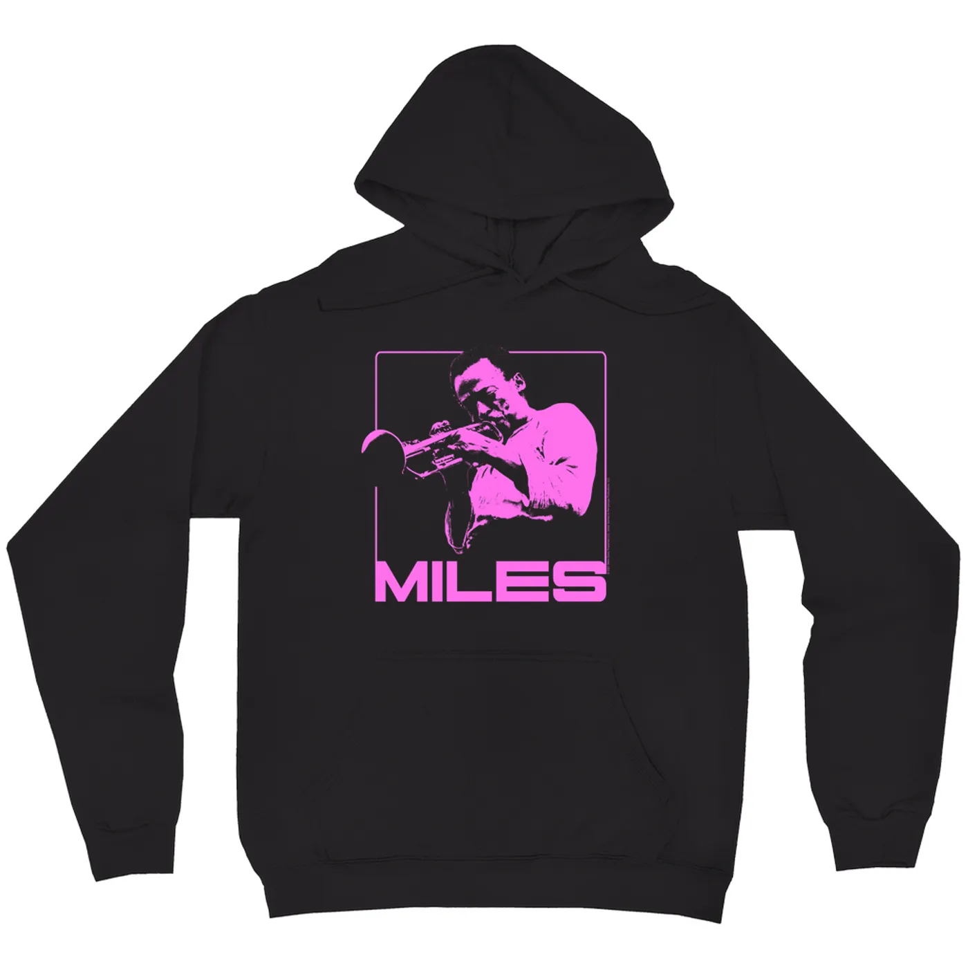 Miles Davis Hoodie | Miles Playing Trumpet Pink Design Miles Davis Hoodie