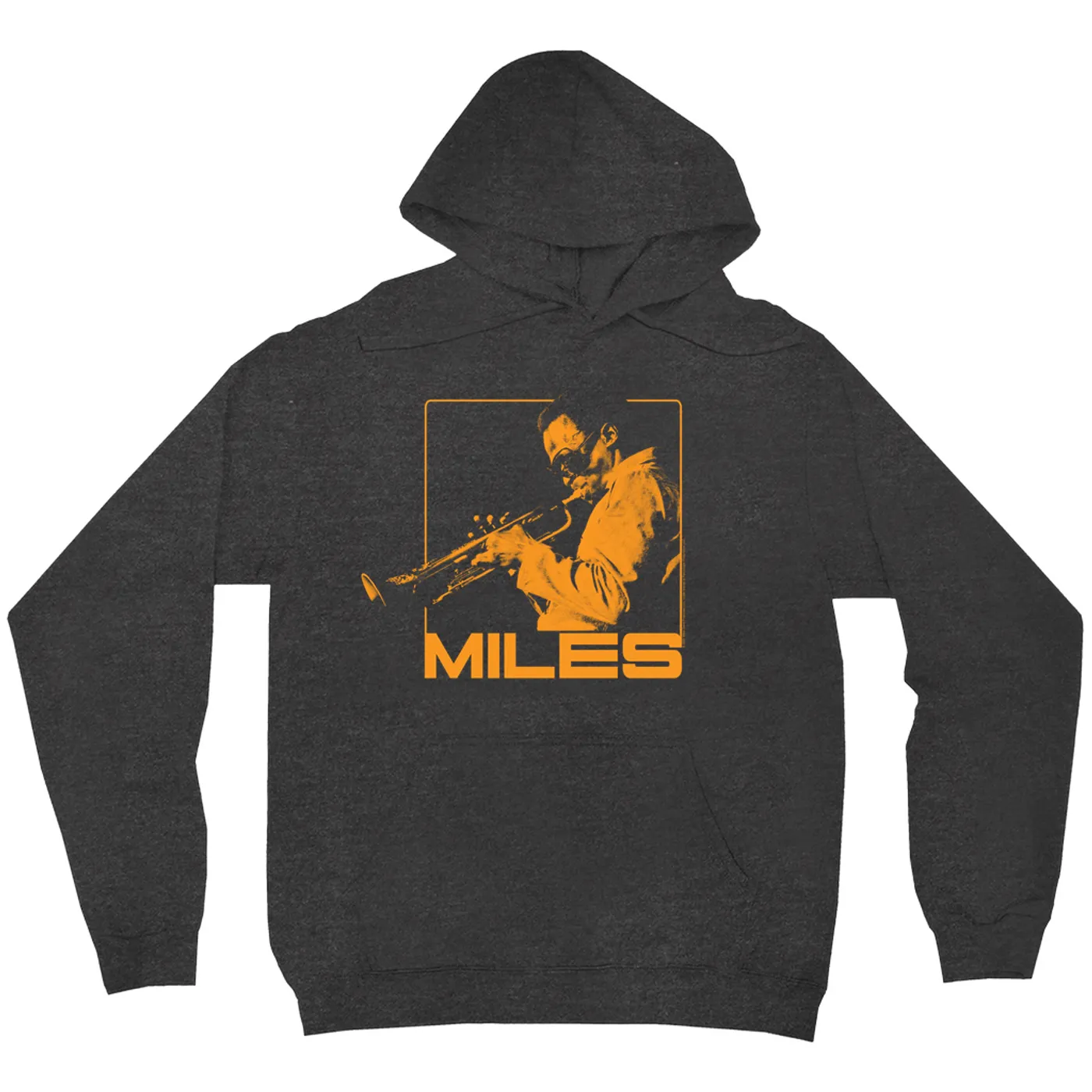 Miles Davis Hoodie | Miles Playing Trumpet Orange Design Miles Davis Hoodie