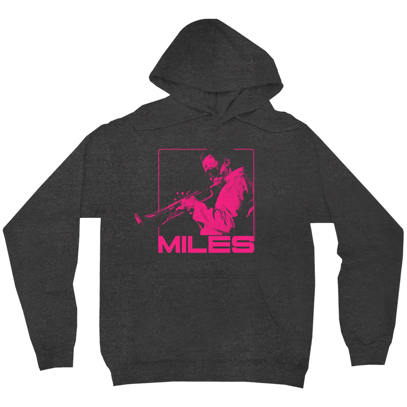 Miles Davis Hoodie | Miles Playing Trumpet Hot Pink Design Miles Davis Hoodie