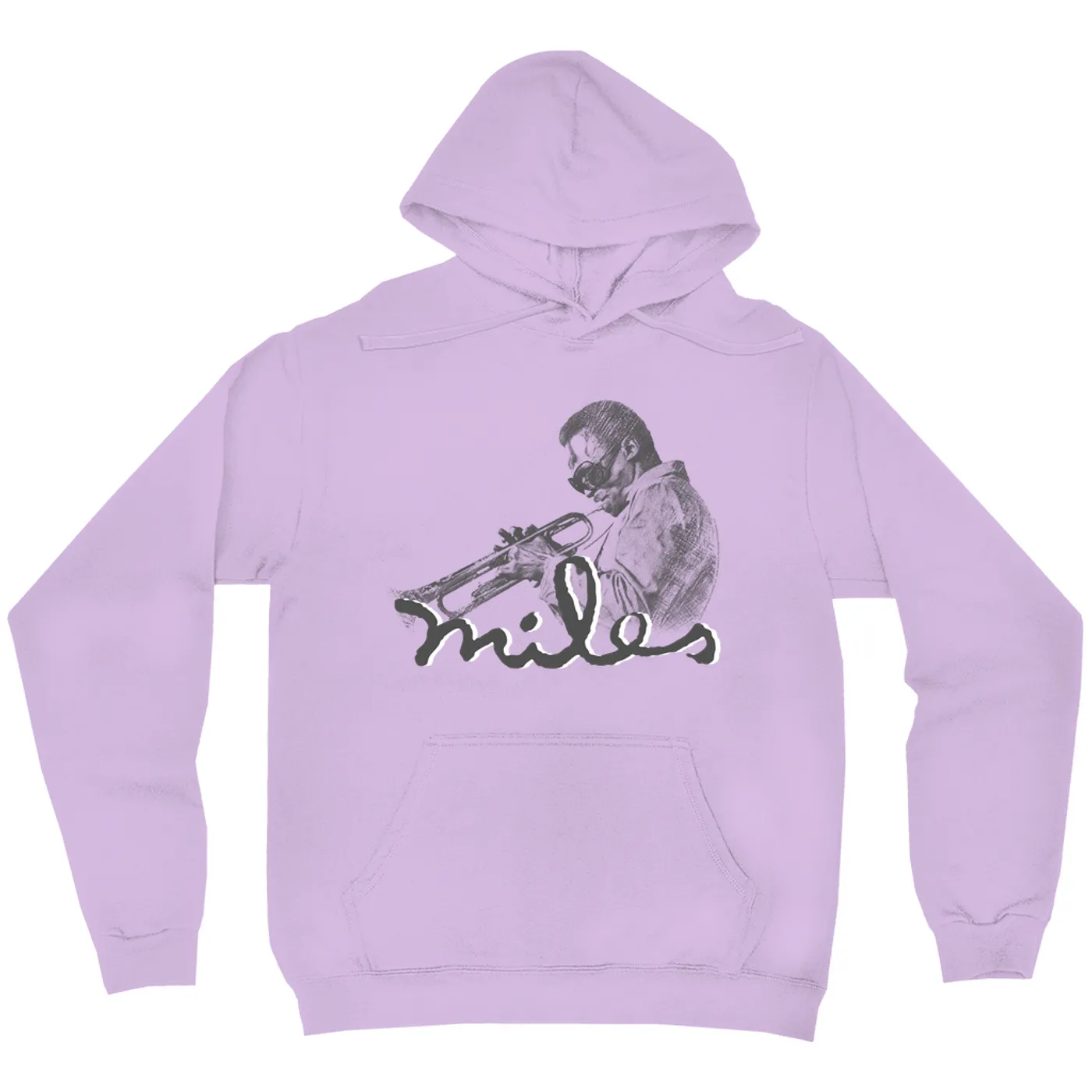 Miles Davis Hoodie | Miles Playing Trumpet Pencil Sketch Miles Davis Hoodie