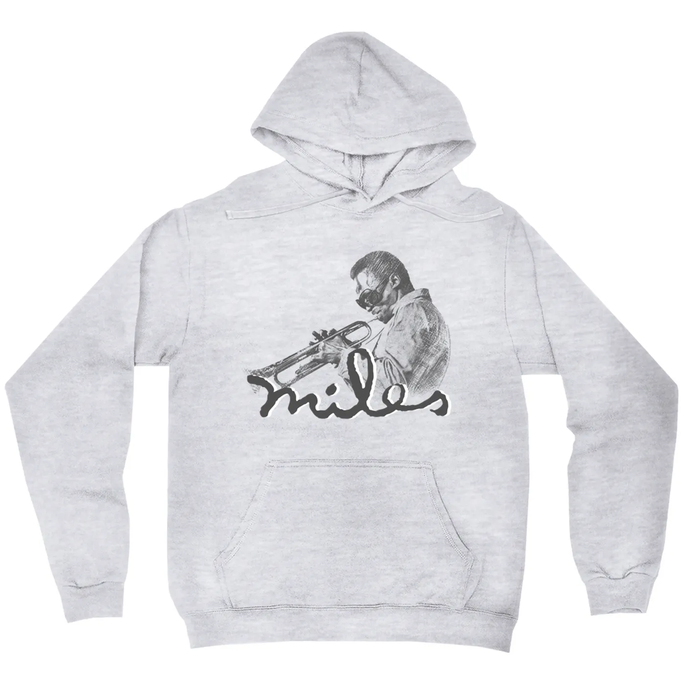Miles Davis Hoodie | Miles Playing Trumpet Pencil Sketch Miles Davis Hoodie