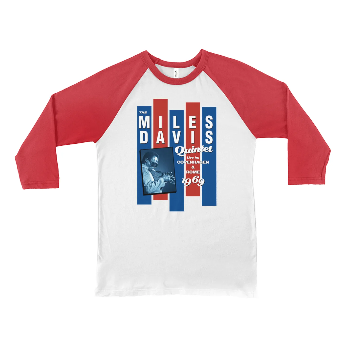 Miles Davis 3/4 Sleeve Baseball Tee | Miles Quintet Concert Flyer Miles Davis Shirt (Merchbar Exclusive)