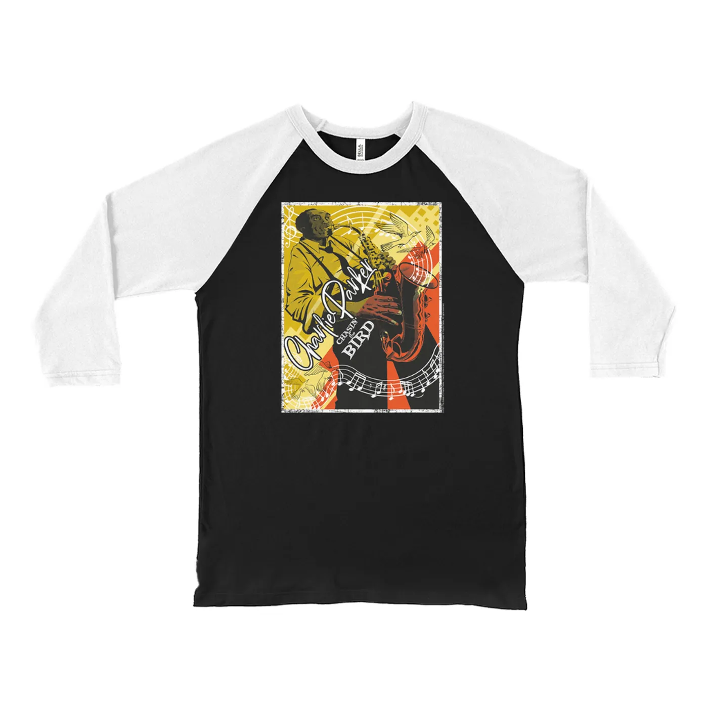 Charlie Parker 3/4 Sleeve Baseball Tee | Chasin' The Bird Charlie Parker Art Image Charlie Parker Shirt