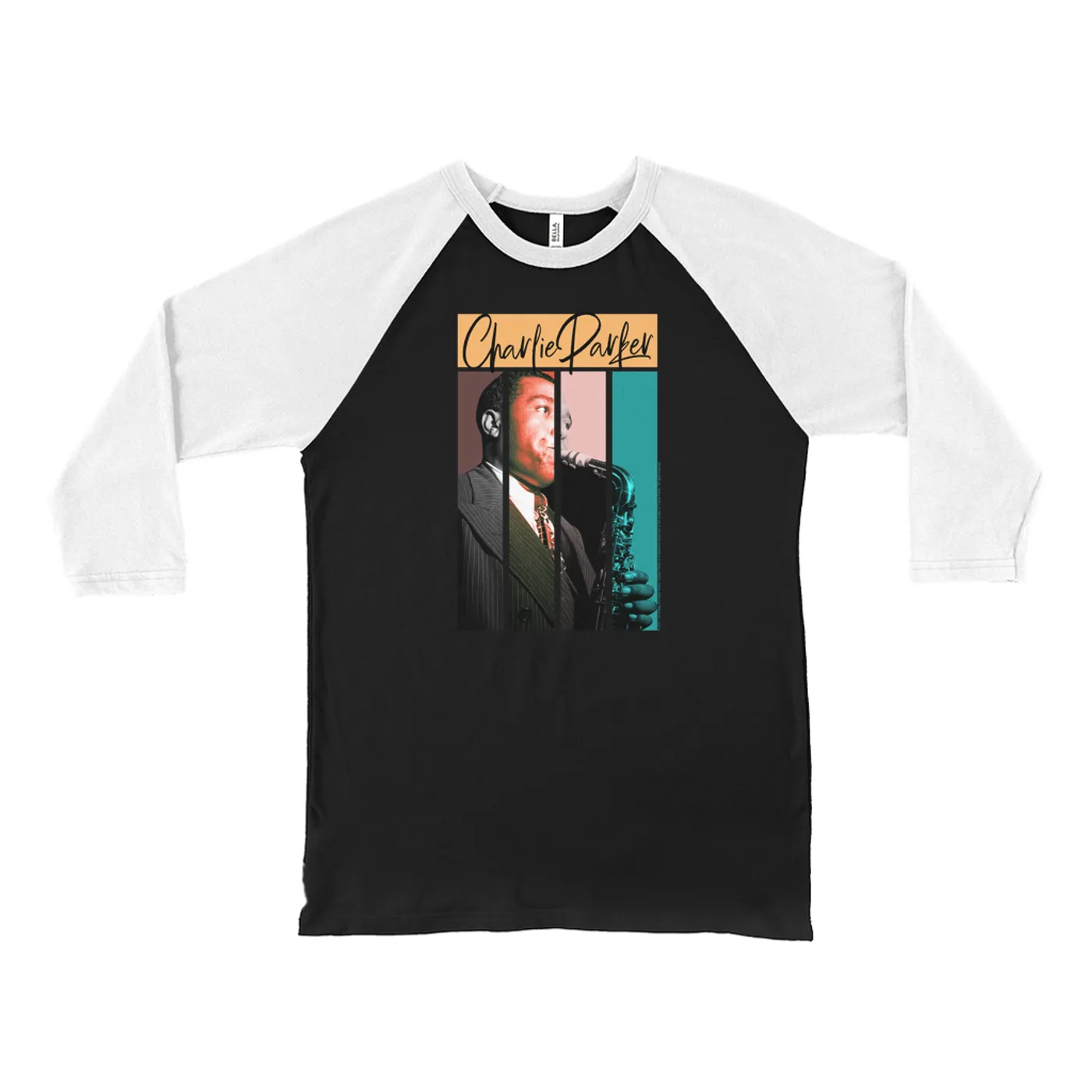 Charlie Parker 3/4 Sleeve Baseball Tee | Multi-Color Charlie Photo Design Charlie Parker Shirt