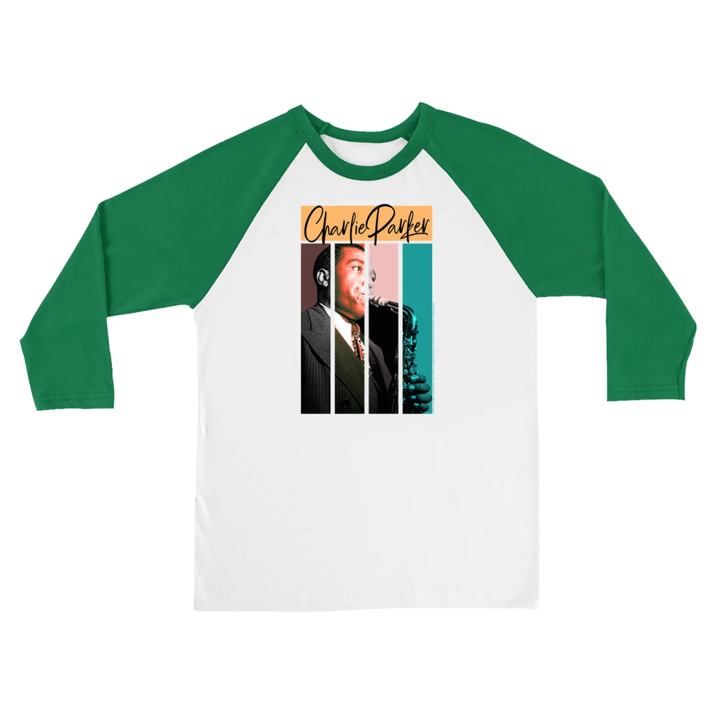 Charlie Parker 3/4 Sleeve Baseball Tee | Multi-Color Charlie Photo Design Charlie Parker Shirt