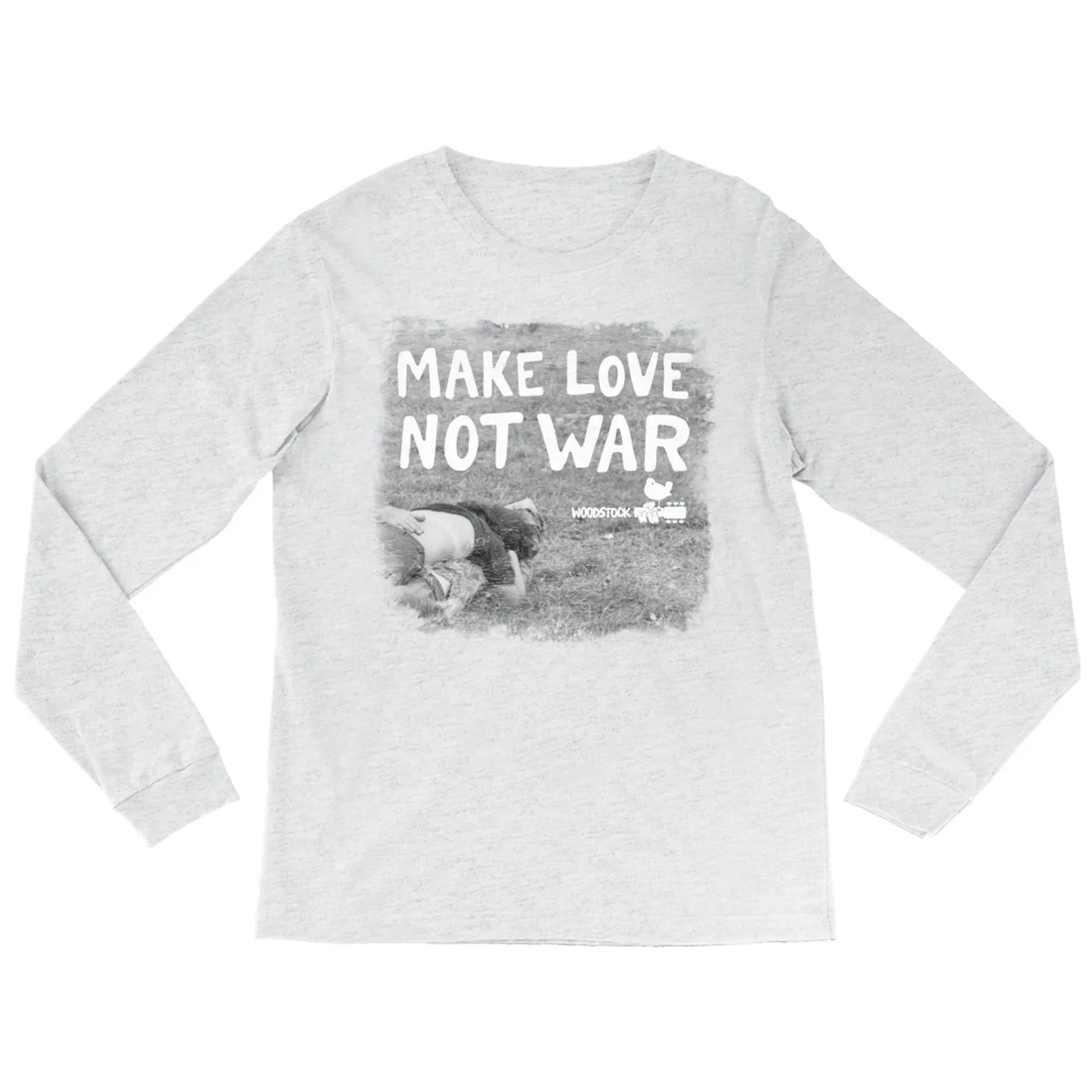 Woodstock Long Sleeve Shirt | Make Love Not War Famous Image Distressed Woodstock Shirt