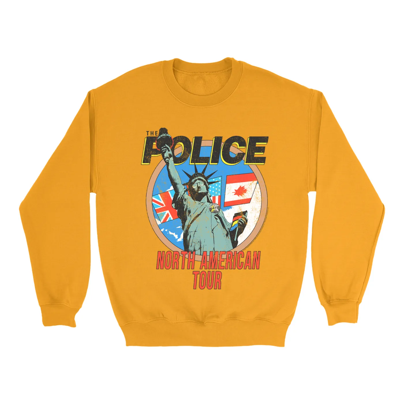 The Police Bright Colored Sweatshirt | North America 1983 Colorful Concert Promotion Distressed The Police Sweatshirt