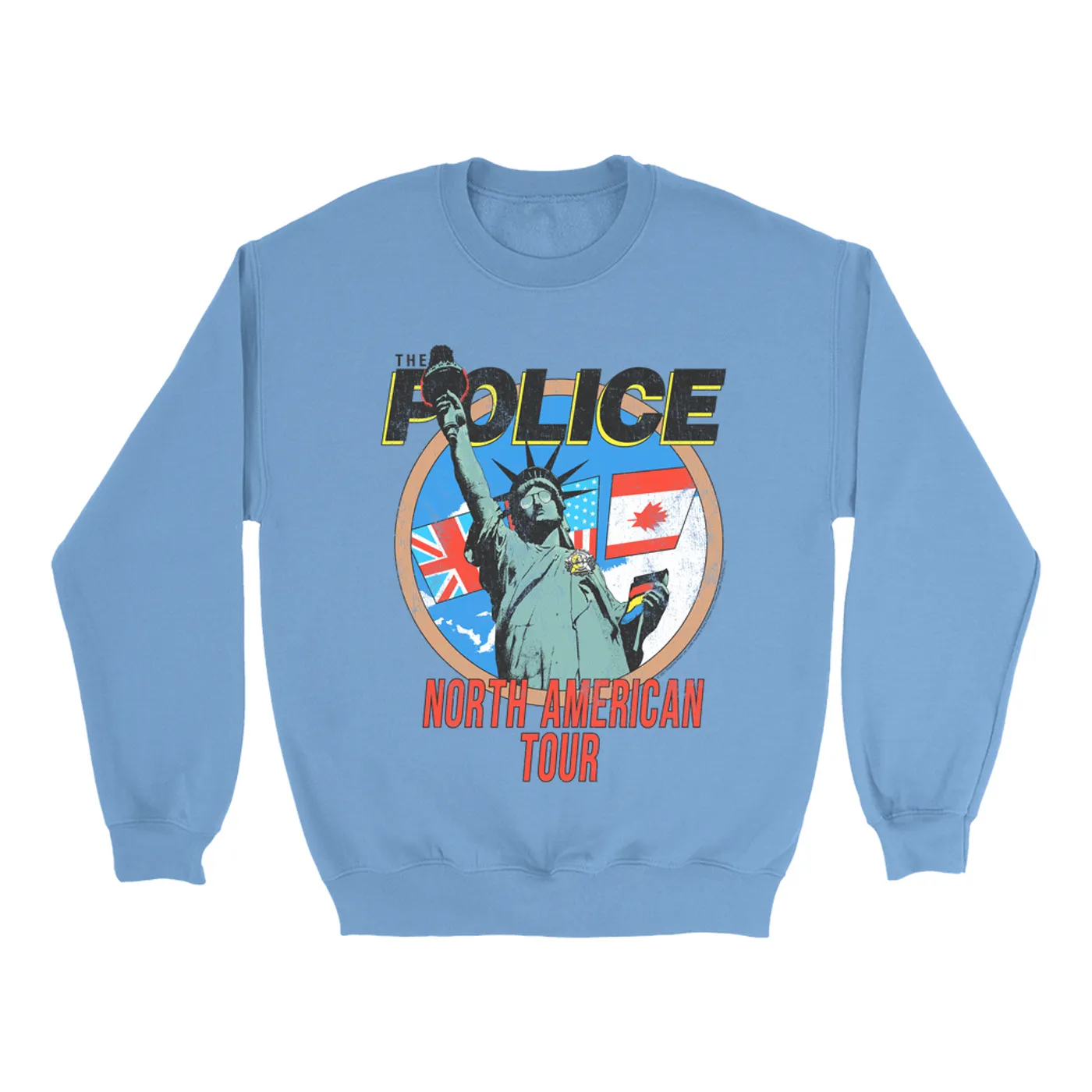 The Police Bright Colored Sweatshirt | North America 1983 Colorful Concert Promotion Distressed The Police Sweatshirt