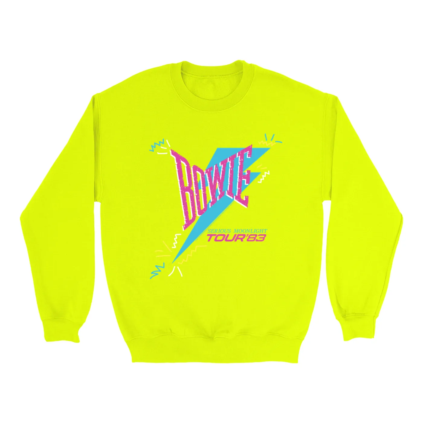David Bowie Bright Colored Sweatshirt | Serious Moonlight Party Image David Bowie Sweatshirt (Merchbar Exclusive)