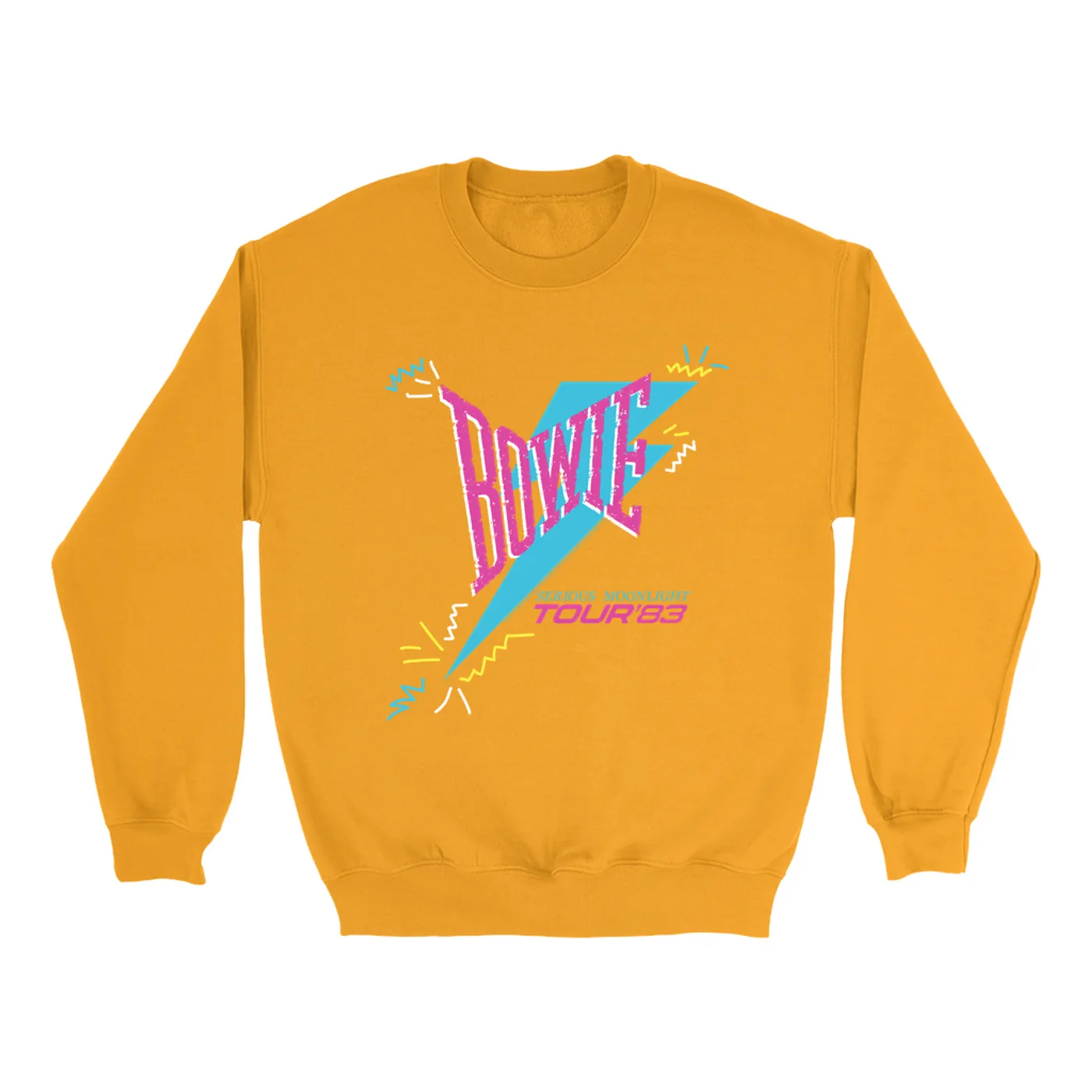 David Bowie Bright Colored Sweatshirt | Serious Moonlight Party Image David Bowie Sweatshirt (Merchbar Exclusive)