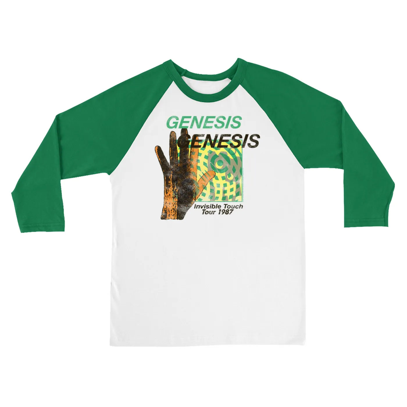 Genesis 3/4 Sleeve Baseball Tee | Invisible Touch 1987 Tour Genesis Shirt