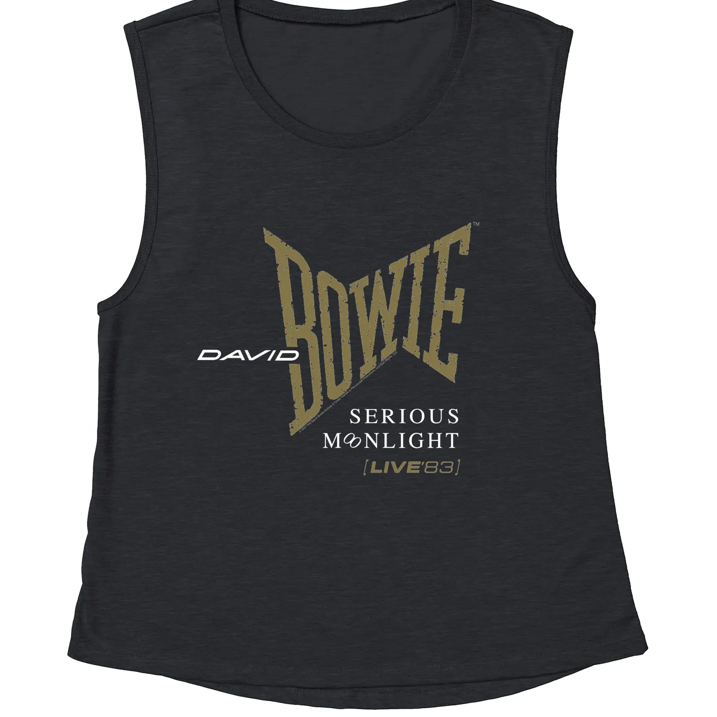 David Bowie Ladies' Muscle Tank Top | 1983 Serious Moonlight Tour Logo David Bowie Shirt