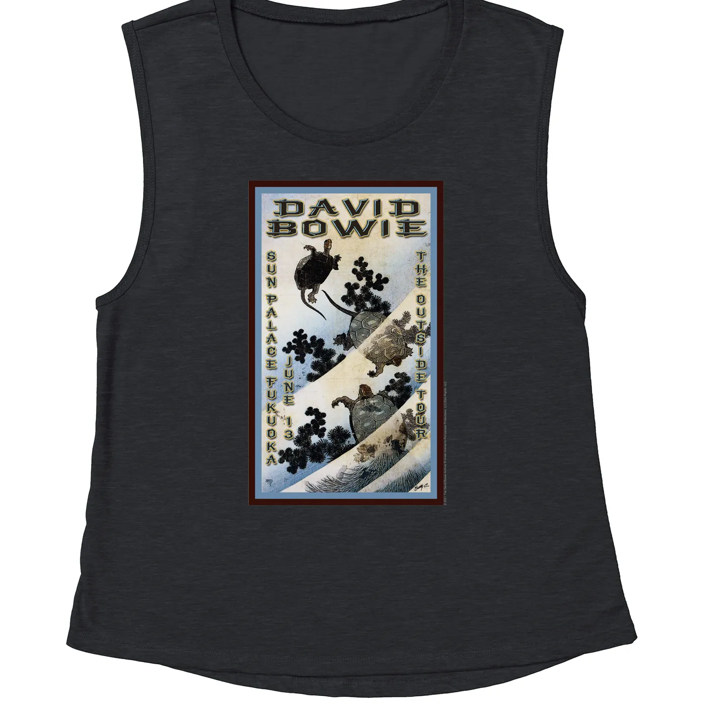 David Bowie Ladies' Muscle Tank Top | The Outside Tour Japan Concert Poster David Bowie Shirt
