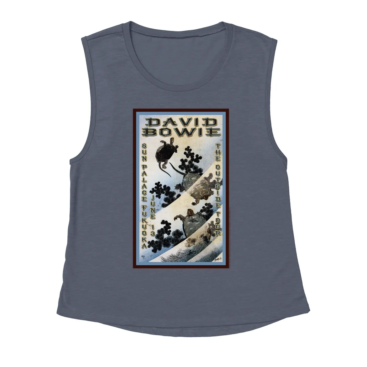 David Bowie Ladies' Muscle Tank Top | The Outside Tour Japan Concert Poster David Bowie Shirt