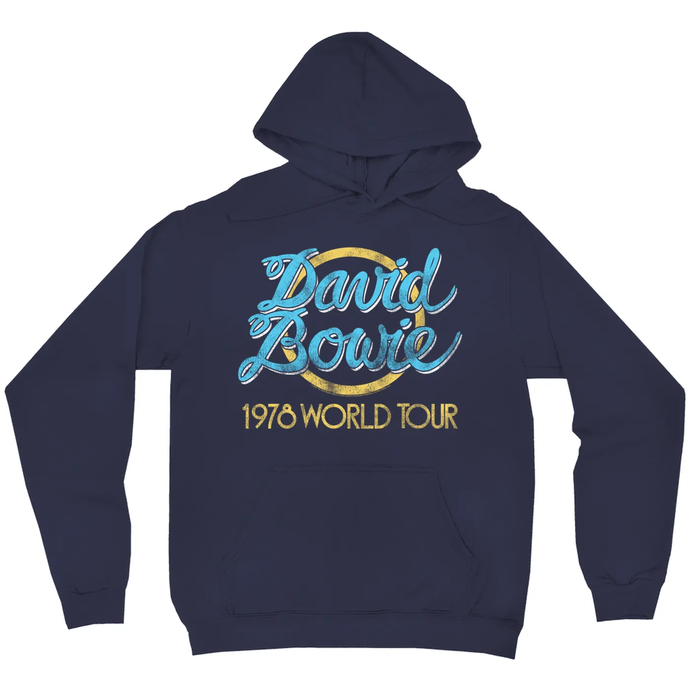 David Bowie Hoodie | Yellow 1978 World Tour Distressed David Bowie Hoodie (Merchbar Exclusive)