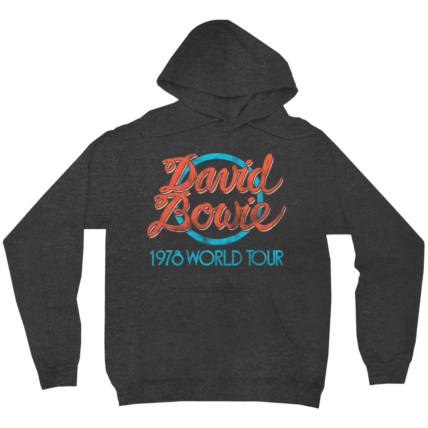 David Bowie Hoodie | Turquoise 1978 World Tour Distressed David Bowie Hoodie