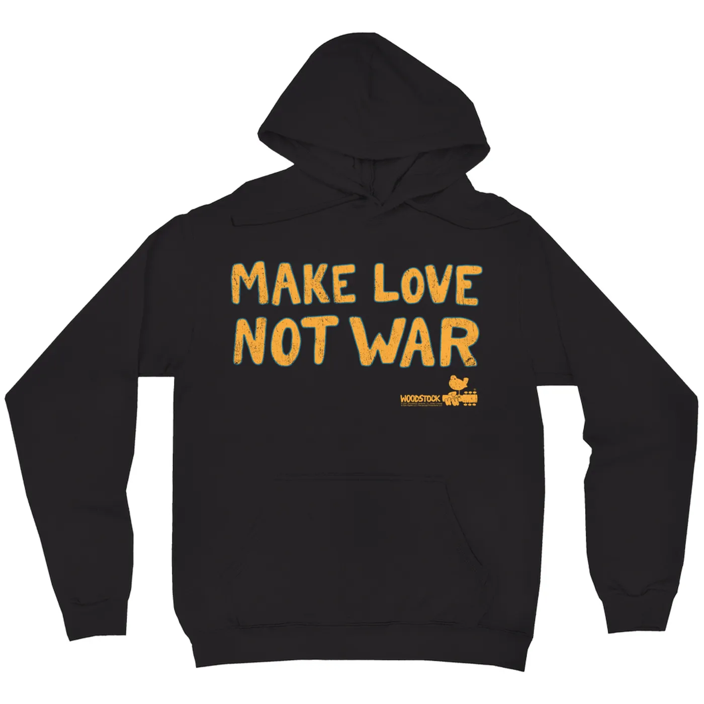 Woodstock Hoodie | Make Love Not War Distressed Woodstock Hoodie (Merchbar Exclusive)