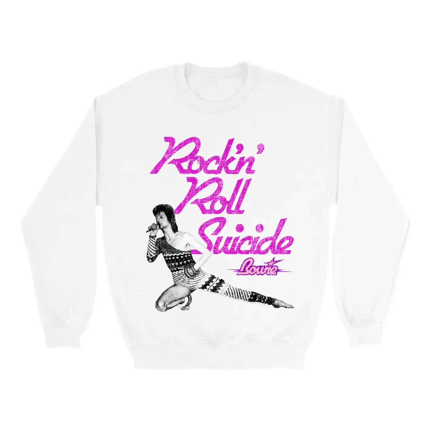 David Bowie Sweatshirt | Rock N' Roll Suicide Distressed David Bowie Sweatshirt (Merchbar Exclusive)