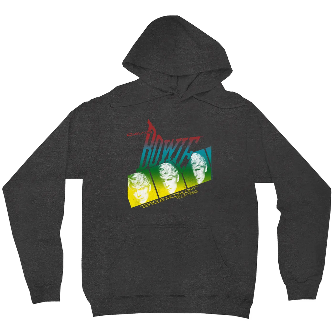 David Bowie Hoodie | Rainbow Ombre Serious Moonlight Concert Distressed David Bowie Hoodie